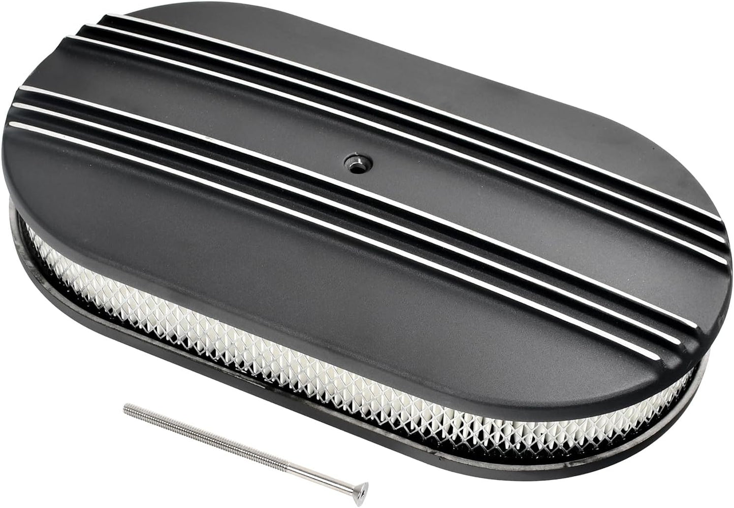 Kit montaje limpiador aire aluminio negro ovalado parcial