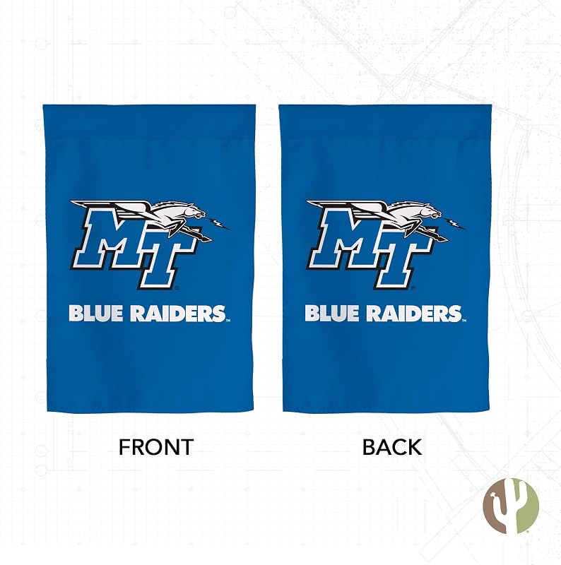 Bandera jardín MTSU Blue Raiders 100% poliéster