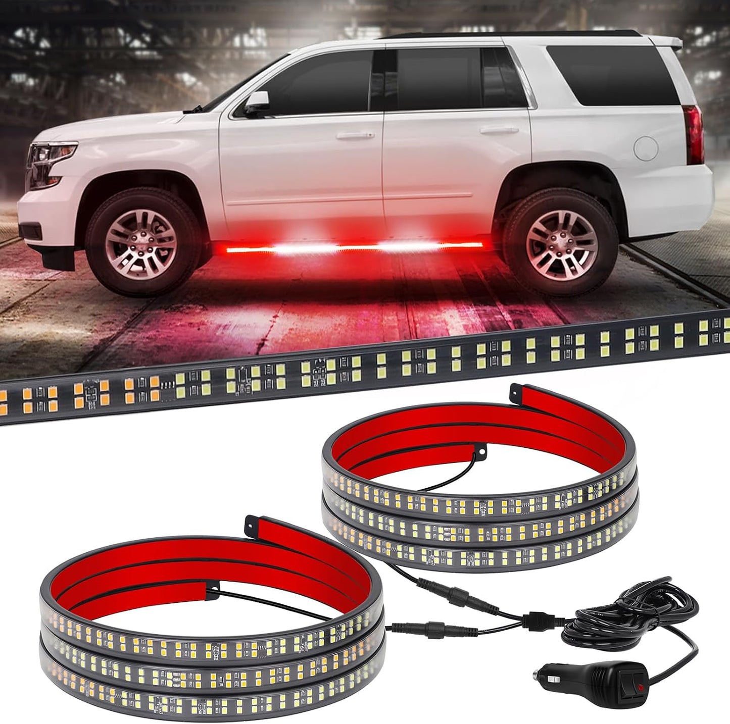 Luces emergencia estribo 2x60" 720 LED roja y blanca