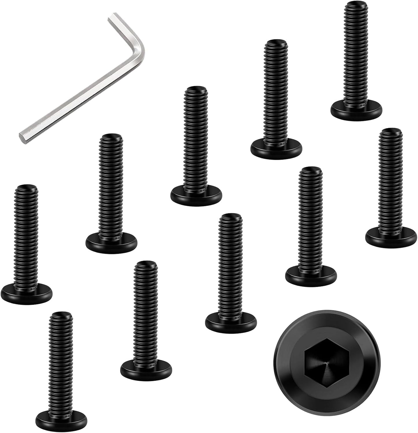 Tornillo M6x30mm acero aleación 10 pzas con llave hexagonal