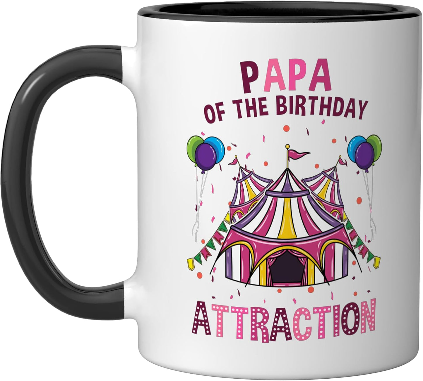 Taza Cerámica Cumpleaños Circo Negro/Blanco
