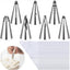 Set 7 Pzas Puntas Tubo Acero Inox Con 20 Bolsas Pastelería