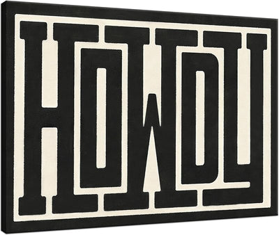 Lienzo howdy blanco y negro 12x16pulg