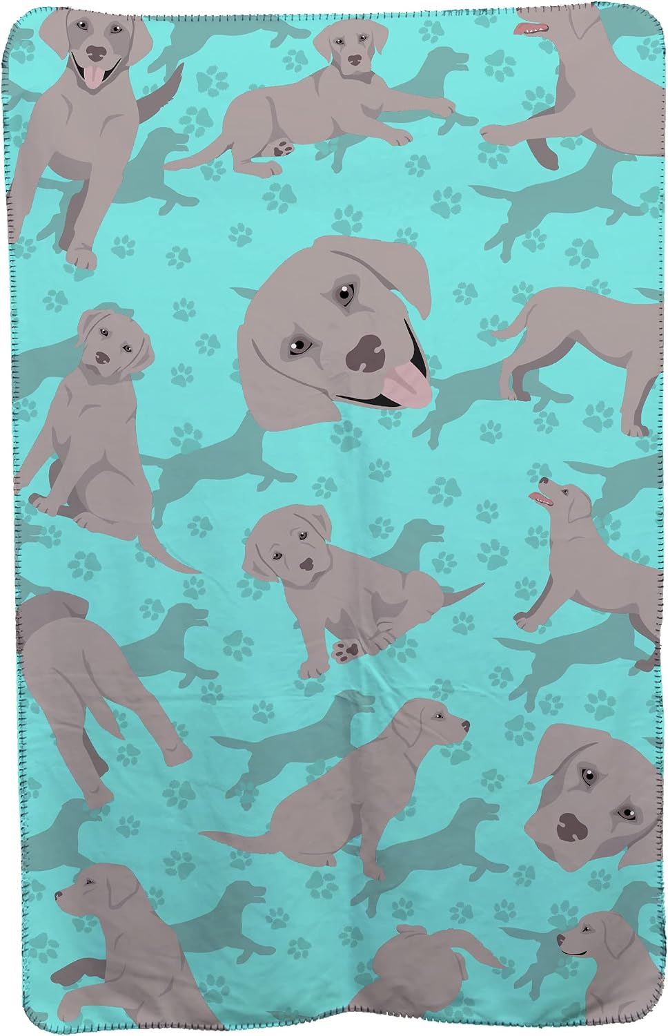 Manta viaje labrador gris con bolsa para avión