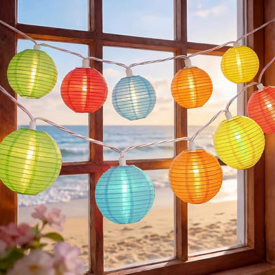 Guirnalda luces enchufable 10 linternas LED impermeable