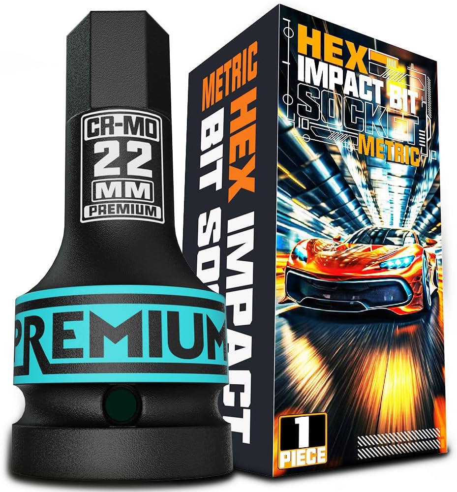 Socket hex métrico 22mm acero cr-mo para automóviles