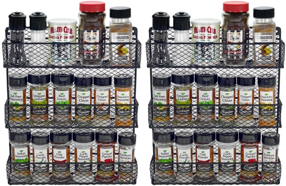 Estante pared especias 3 niveles cocina con 2 estantes