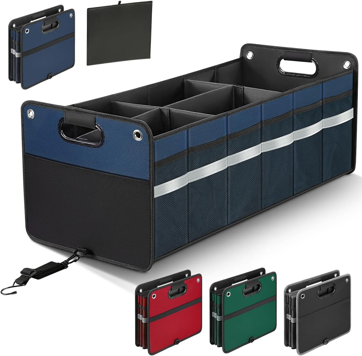 Organiz. maletero automóvil 100 litros plegable azul