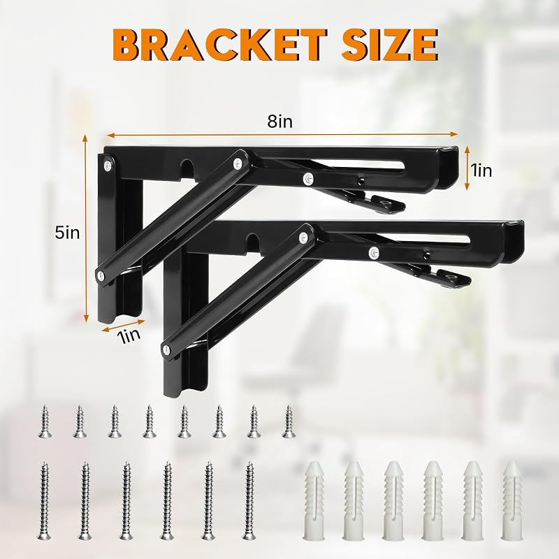 Soportes plegables para estantes 16" metal resistente pared