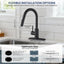 Grifo cocina negro mate rociador desplegable acero inox