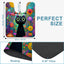 Tapete baño gatos flores forma U 24x20pulg antideslizante negro