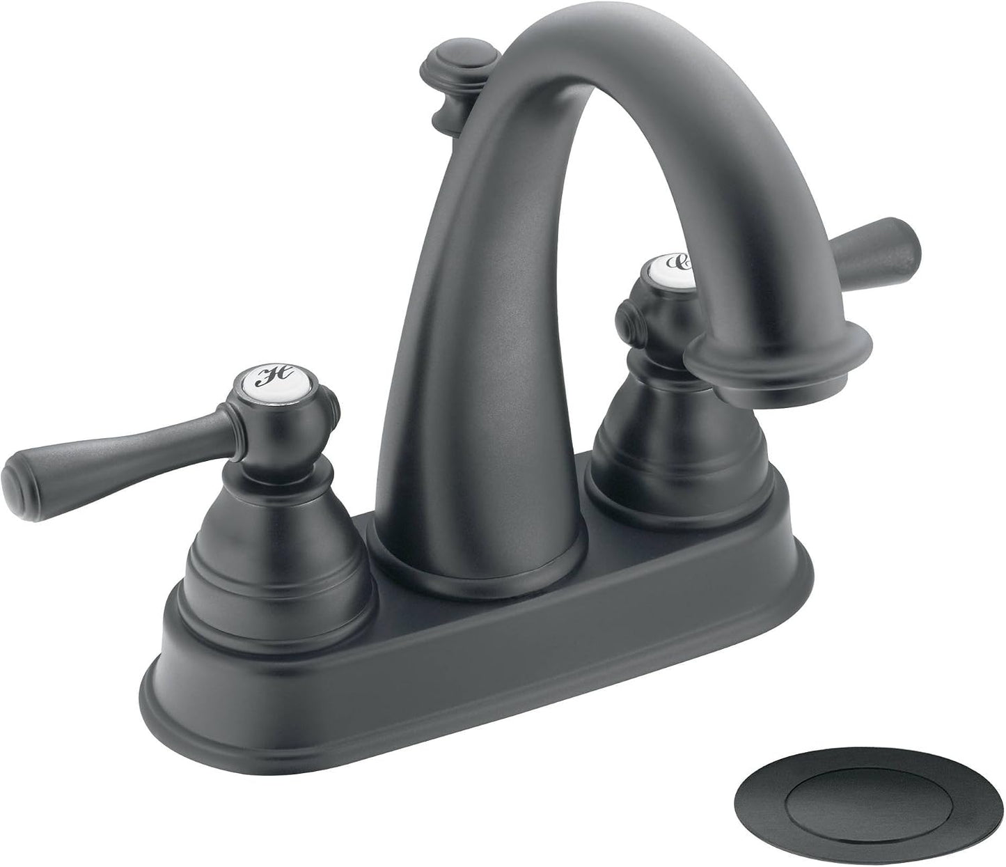 Grifo baño arco alto hierro forjado con kit drenaje