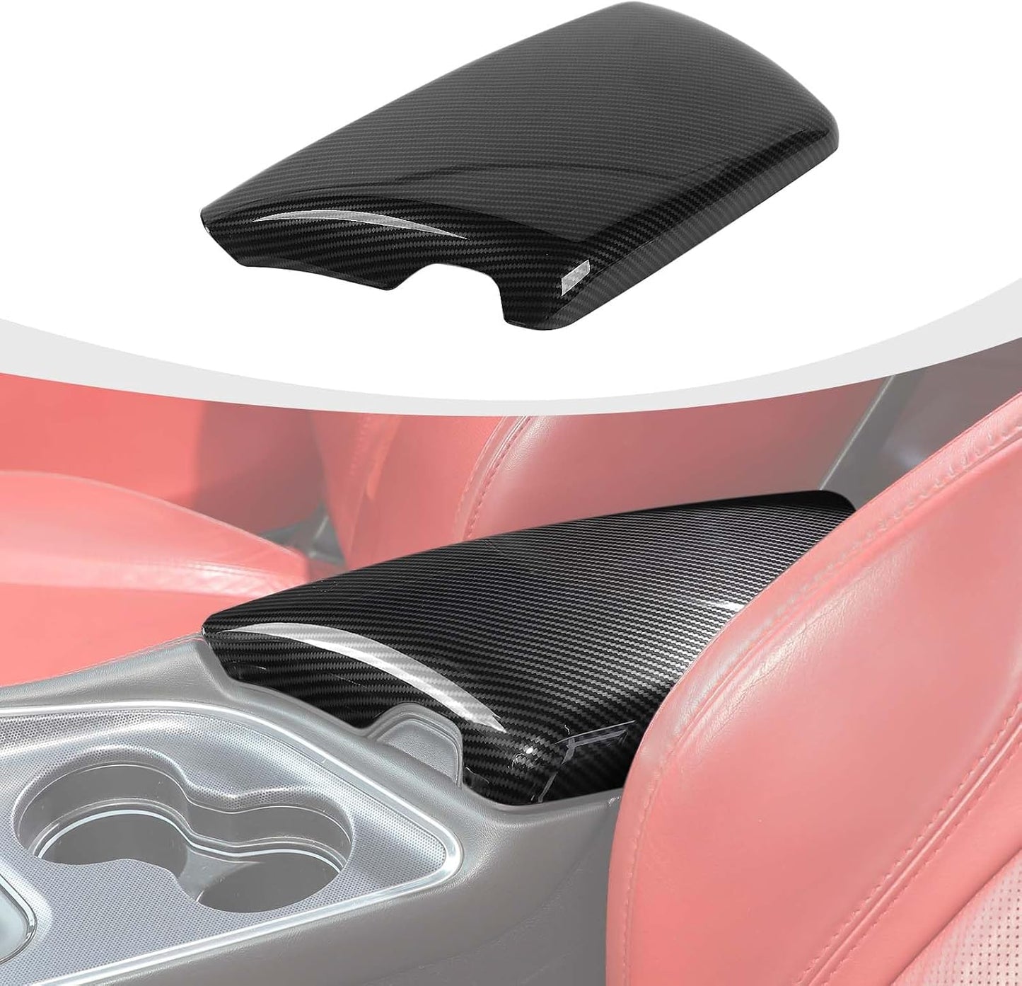 Cubierta consola central Dodge Challenger 15-24 fibra carbono