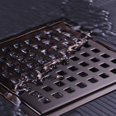 Drenaje cuadrado acero inox 6pulg adaptador roscado bronce