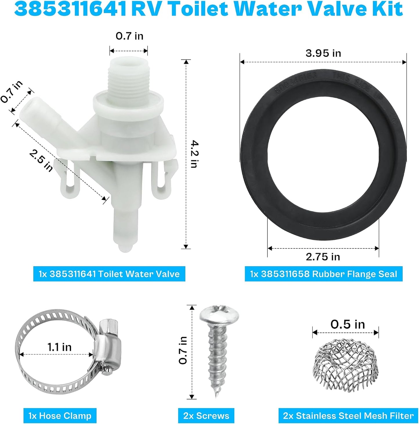 Kit válvula inodoro RV reemplazo sello bola Dometic