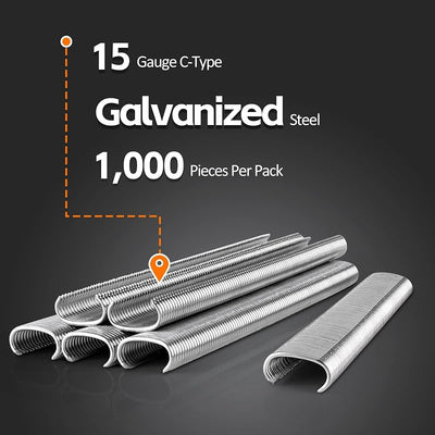Anillos C acero galvanizado 3/4pulg 1000/paquete