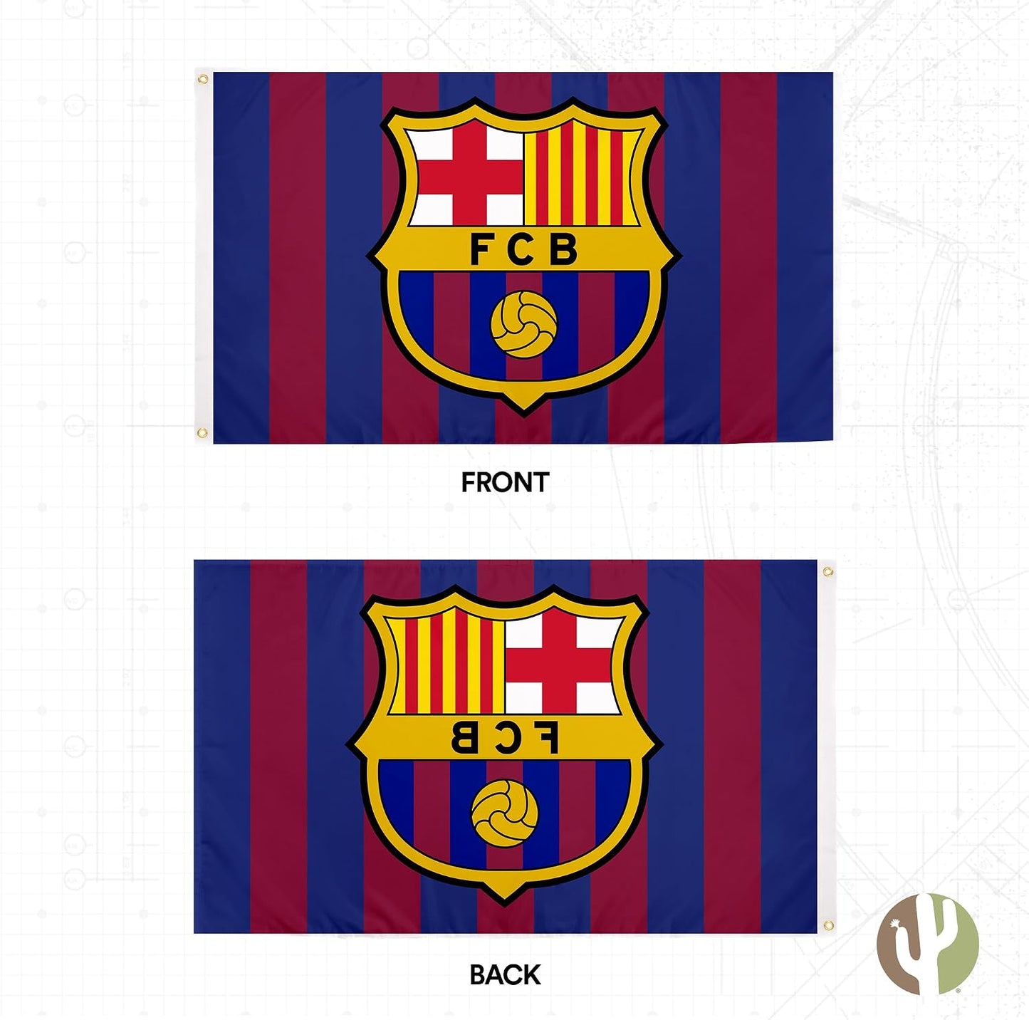 Bandera FC Barcelona 3x5ft 100% Poliéster Interior/Exterior