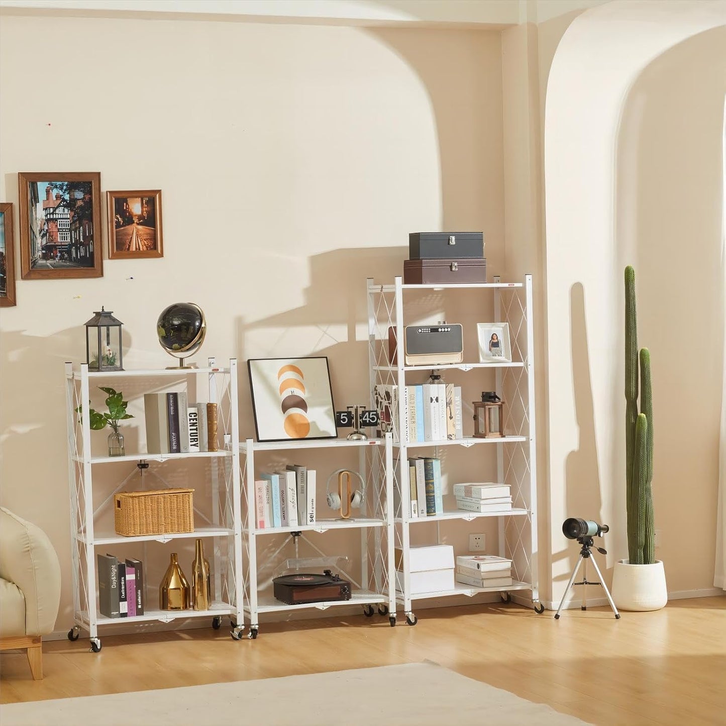 Estante plegable 3 niveles con ruedas para cocina