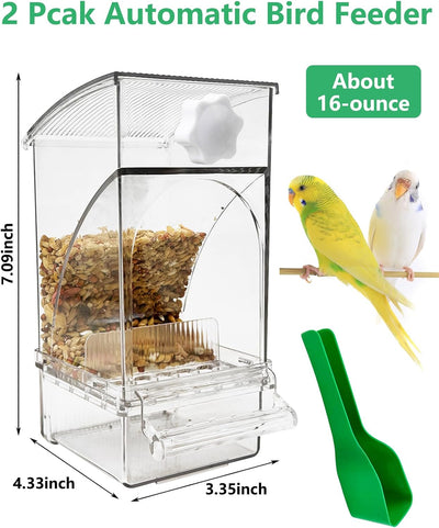 Alimentador automático acrílico para pájaros periquitos