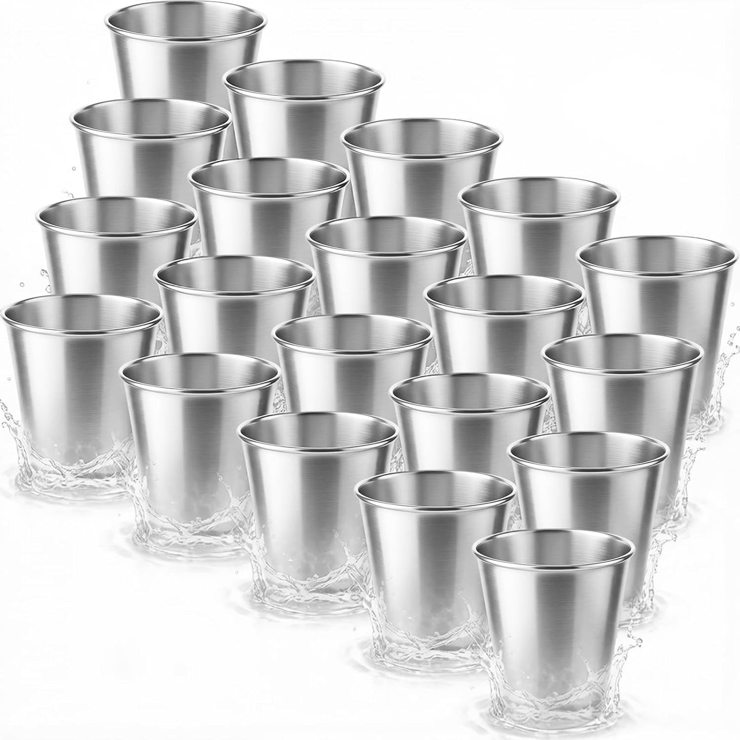 Set 20 Tazas Acero Inox Reutilizables Apilables Sin BPA