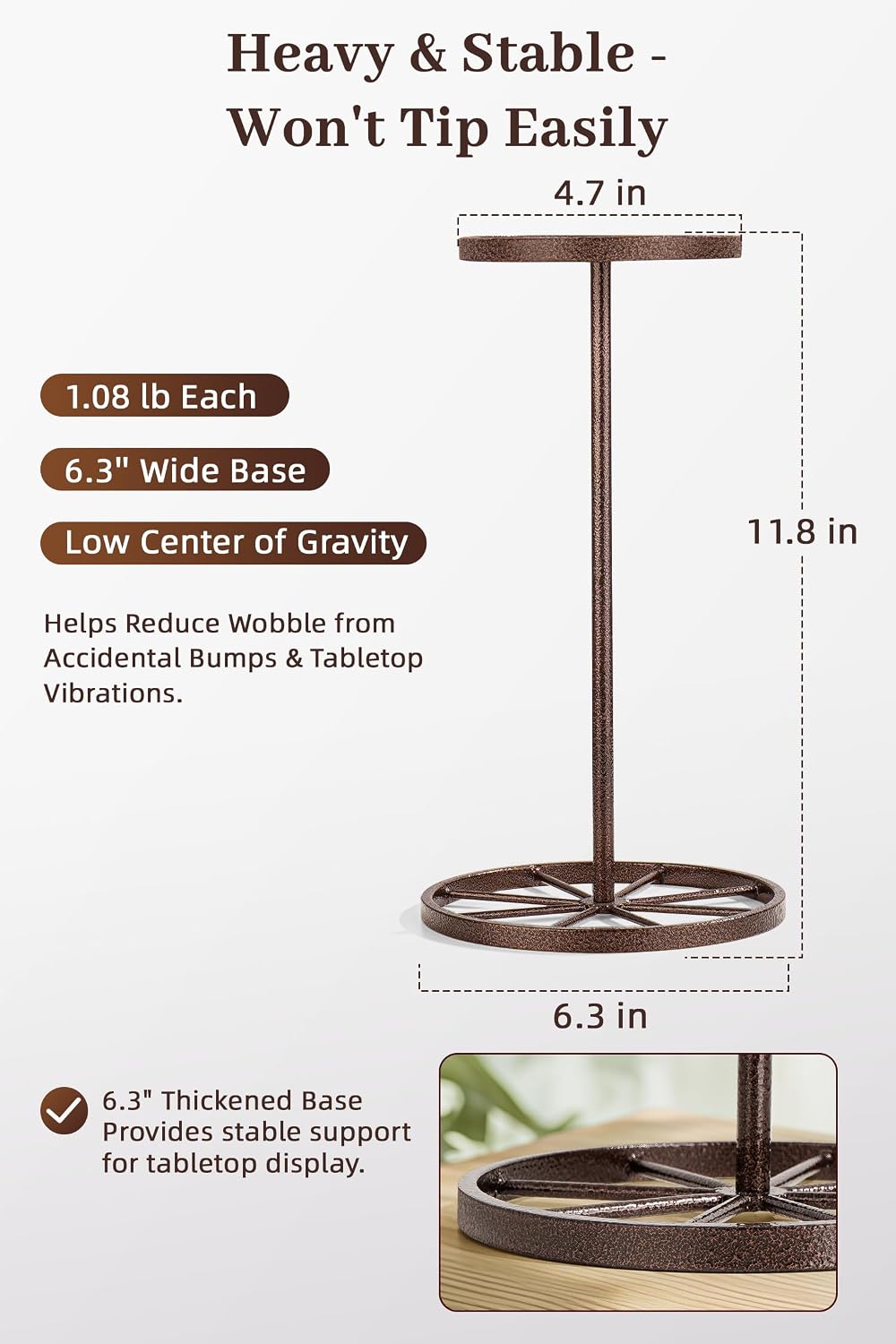 Soporte sombrero vaquero metal resistente escritorio