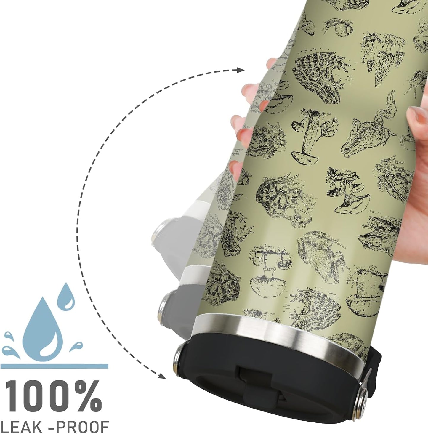 Vaso rana acero inox 770ml con asa y tapa