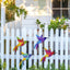 Decoración colibrí metal para valla jardín patio 4 pzas