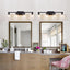 Lámpara baño 4 luces estilo rústico vidrio negro