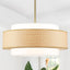 Candelabro ratán 23.6" 5 luces tela blanca comedor