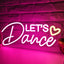 Letrero LED neón Let's Dance corazón decoración pared