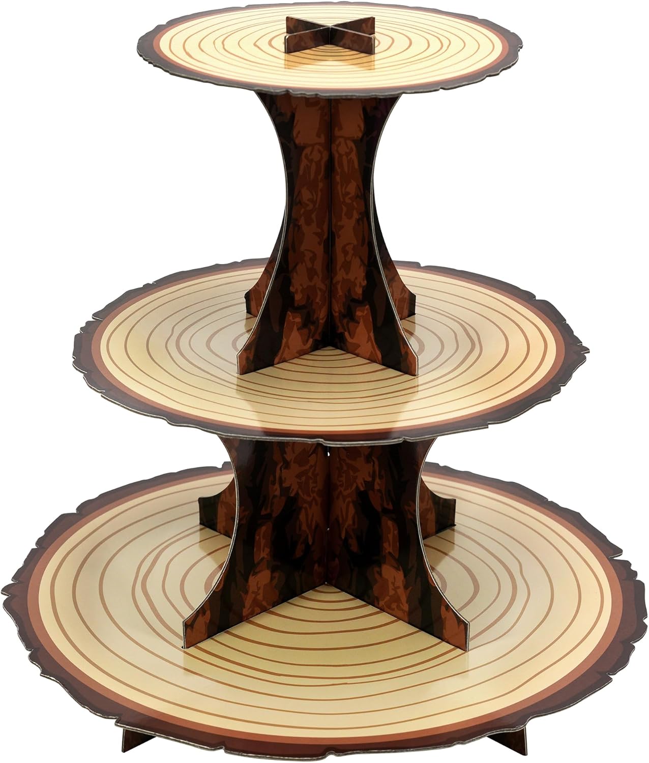 Soporte cupcakes madera rústica 3 niveles temática bosque