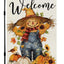 Bandera jardín espantapájaros 12x18pulg doble cara arpillera otoño