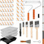 Kit 27 Pzas Rodillos Pintura 9x4pulg Poste 1-4ft Microfibra Naranja