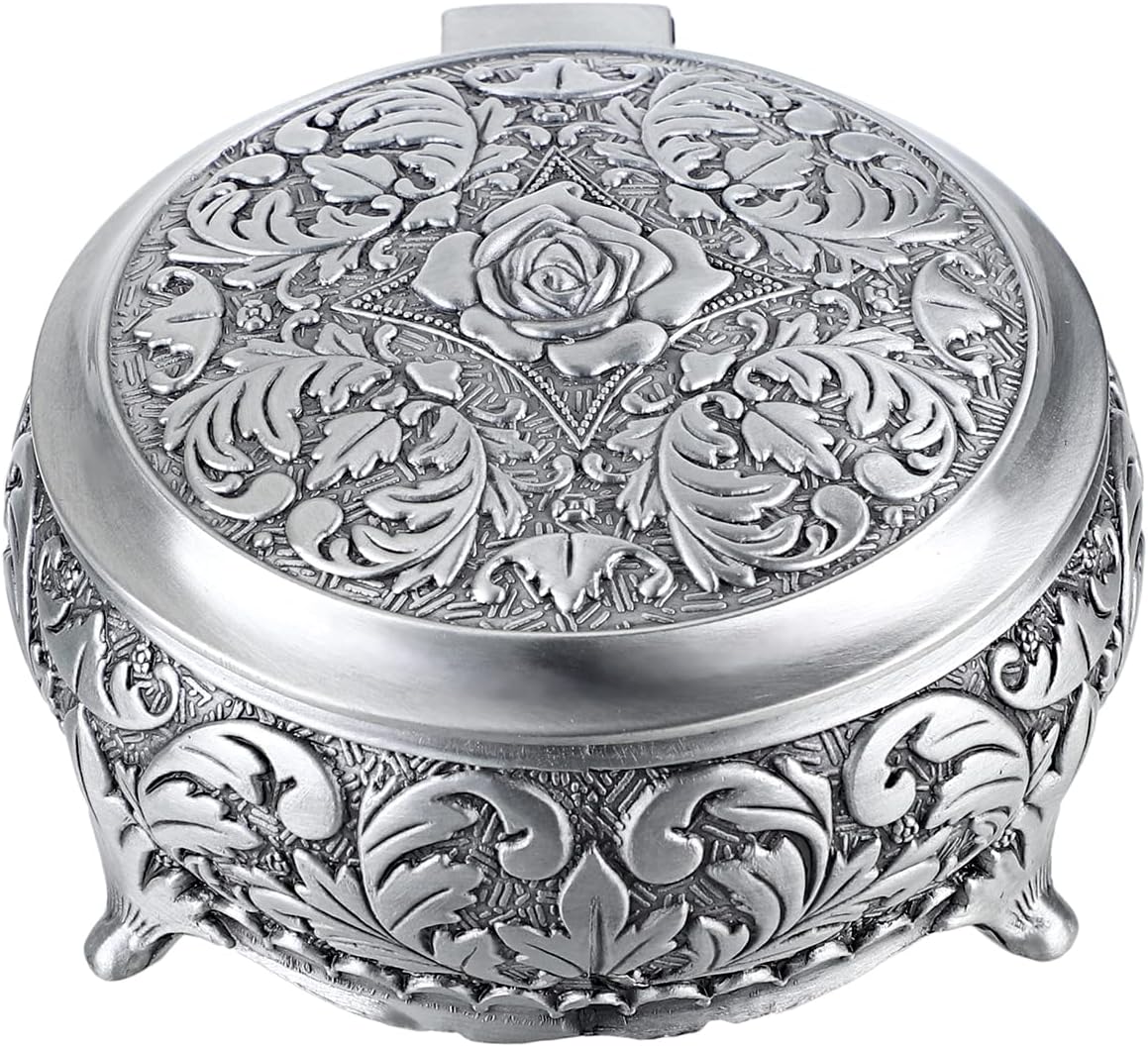 Caja redonda para joyas anillos pendientes collares
