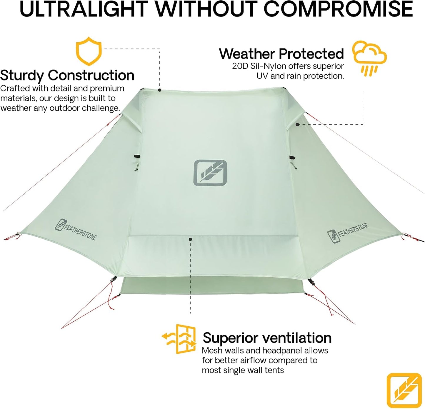 Tienda campaña ultraligera para mochileros impermeable