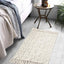 Alfombra baño bohemia 2x3ft geométrica beige lavable