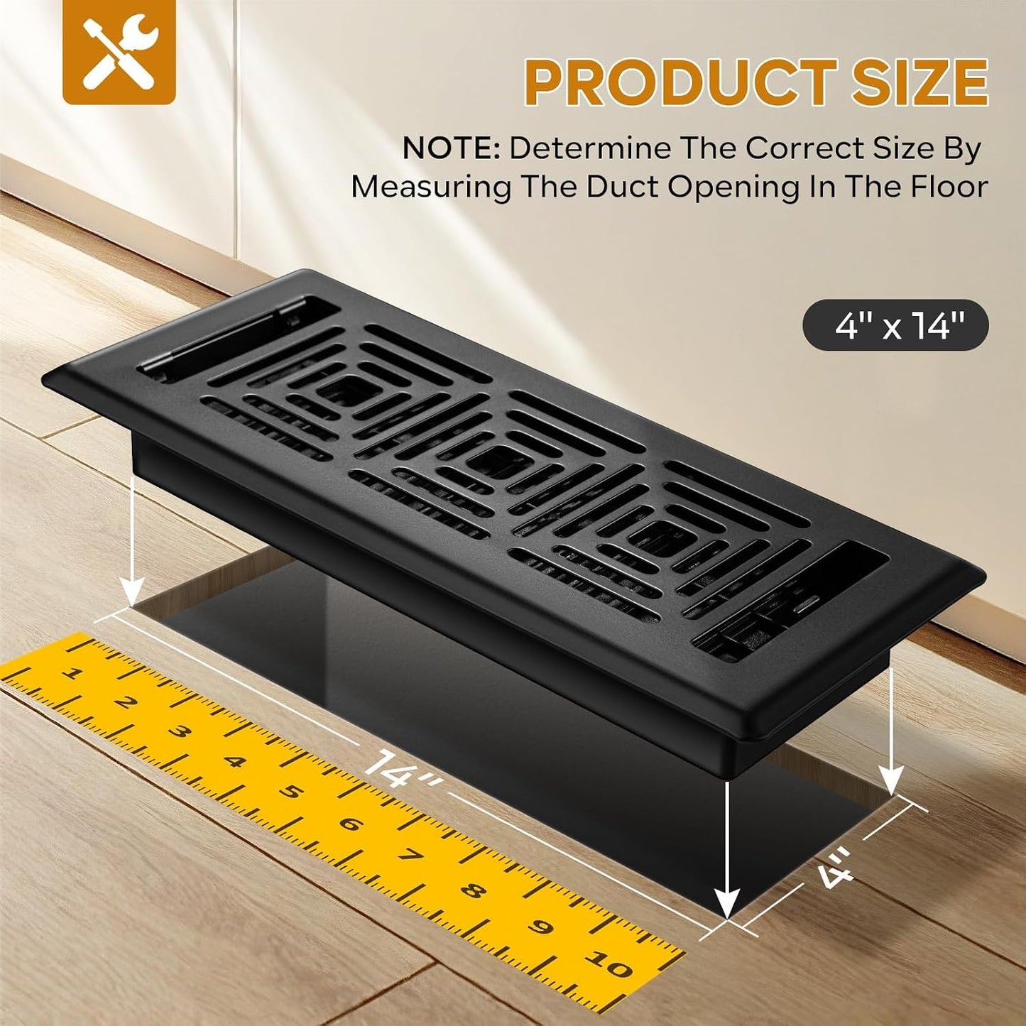 Cubiertas ventilación piso acero resistente 4x14 pack 4