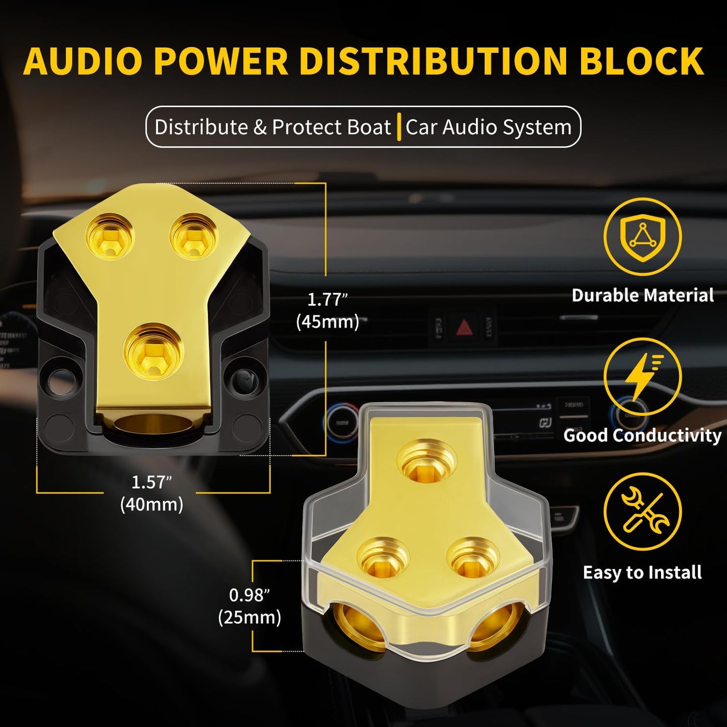 Bloque distribución 12V automóvil pack 4