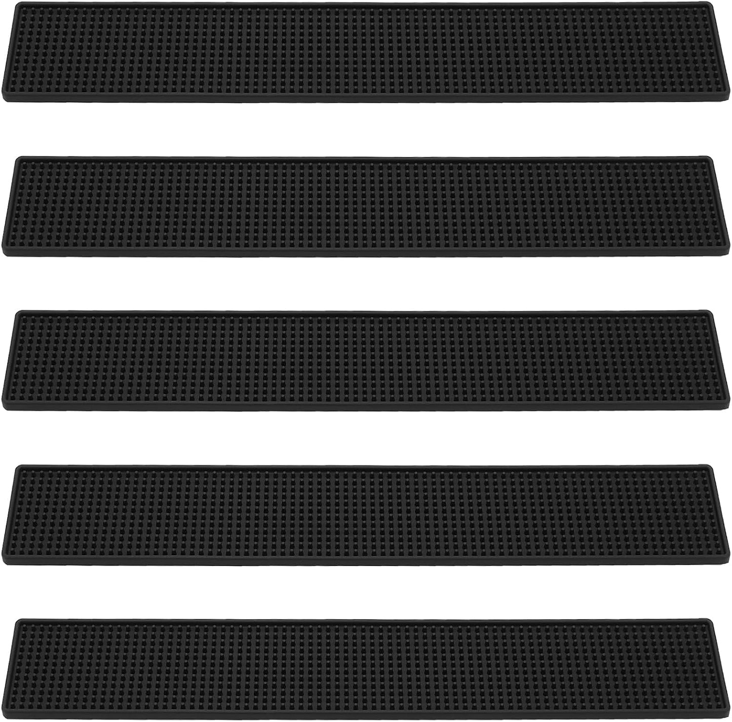 5 Alfombrillas Goma Negras 4x24pulg Antiderrap Bar