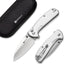 Cuchillo plegable aluminio hoja 9cr18mov 2.98pulg plateado