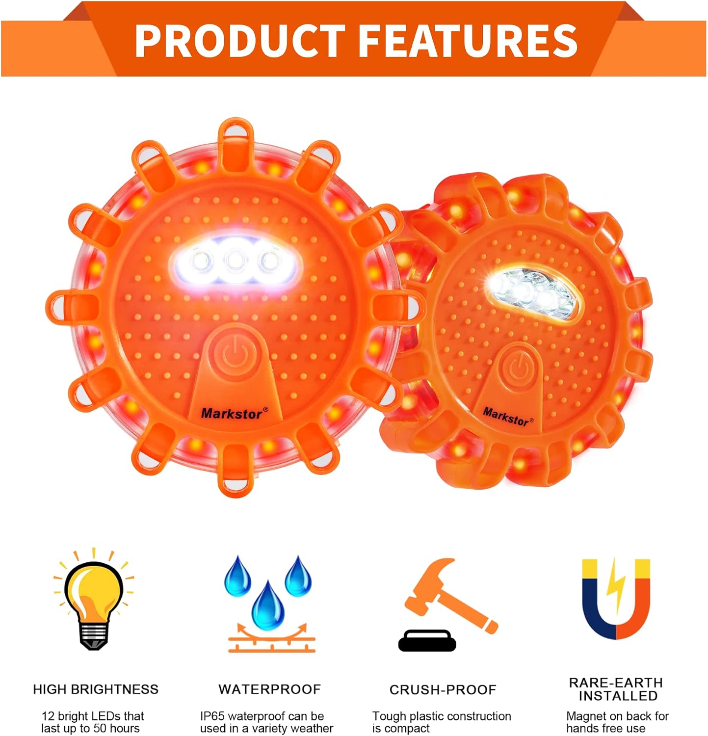 3 Luces LED Emergencia con Batería y Guantes Seguridad