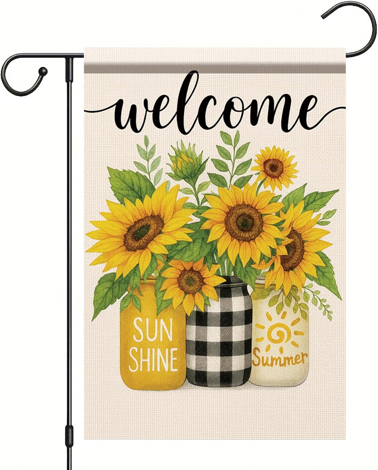 Bandera jardín primavera verano pancarta floral girasol 12x18pulg