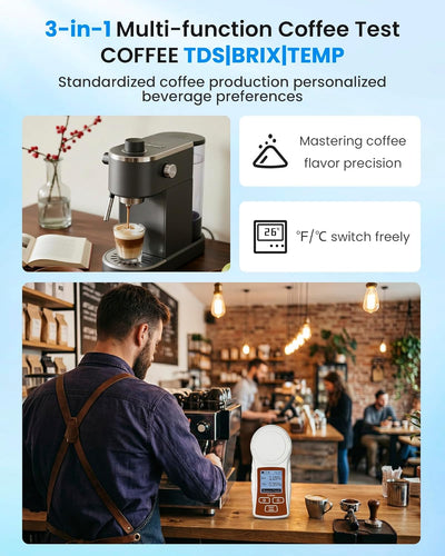 Refractómetro digital TDS de café YOWEXA con ATC y calibración rápida