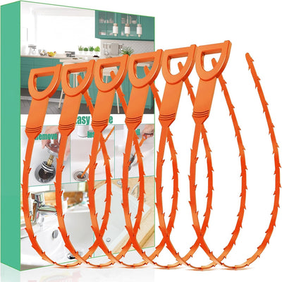 Serpiente destapacaños paquete 6 ducha fregadero naranja
