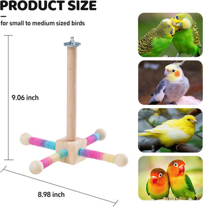 Juguete colgante perca pájaros 9pulg madera loros