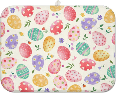Tapete de secado de platos de Pascua con conejito microfibra