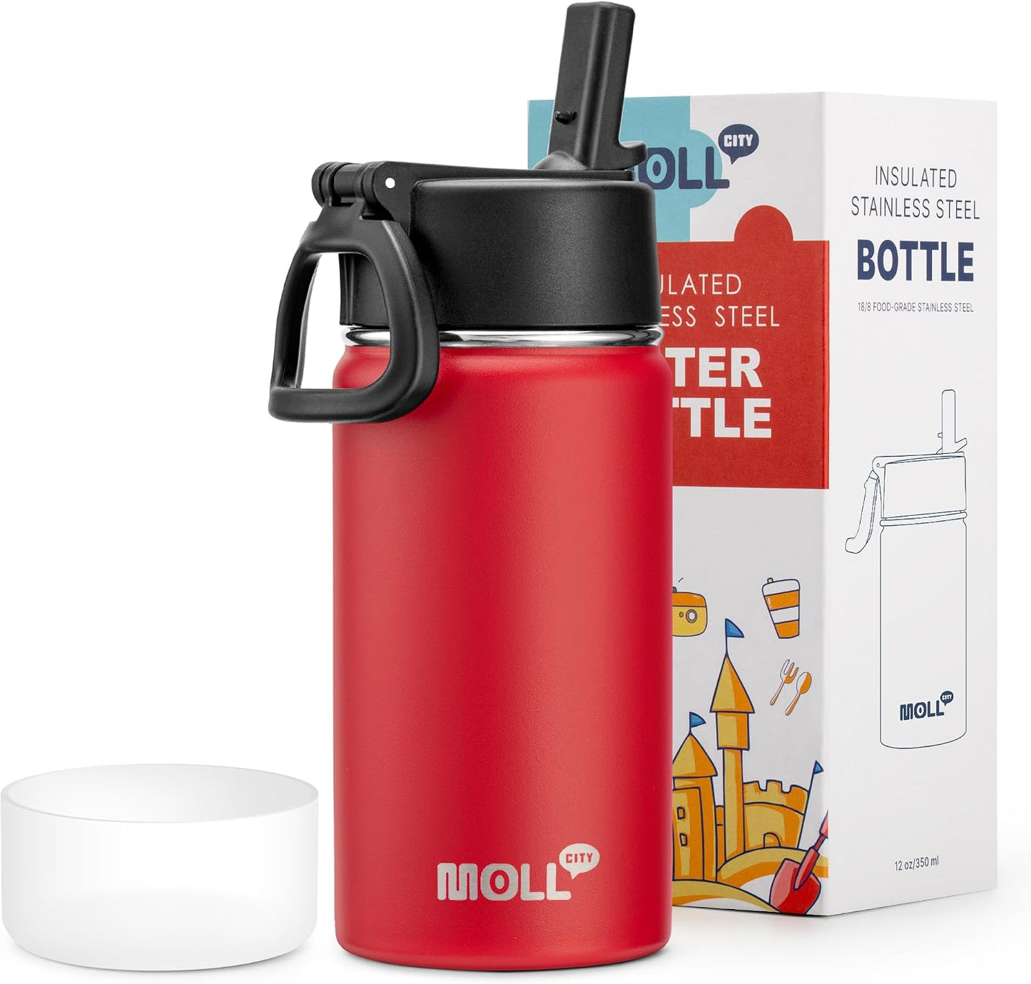 Botella agua niños acero inox 12oz doble aislamiento