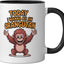 Taza de cerámica orangután divertido y lindo negro/blanco