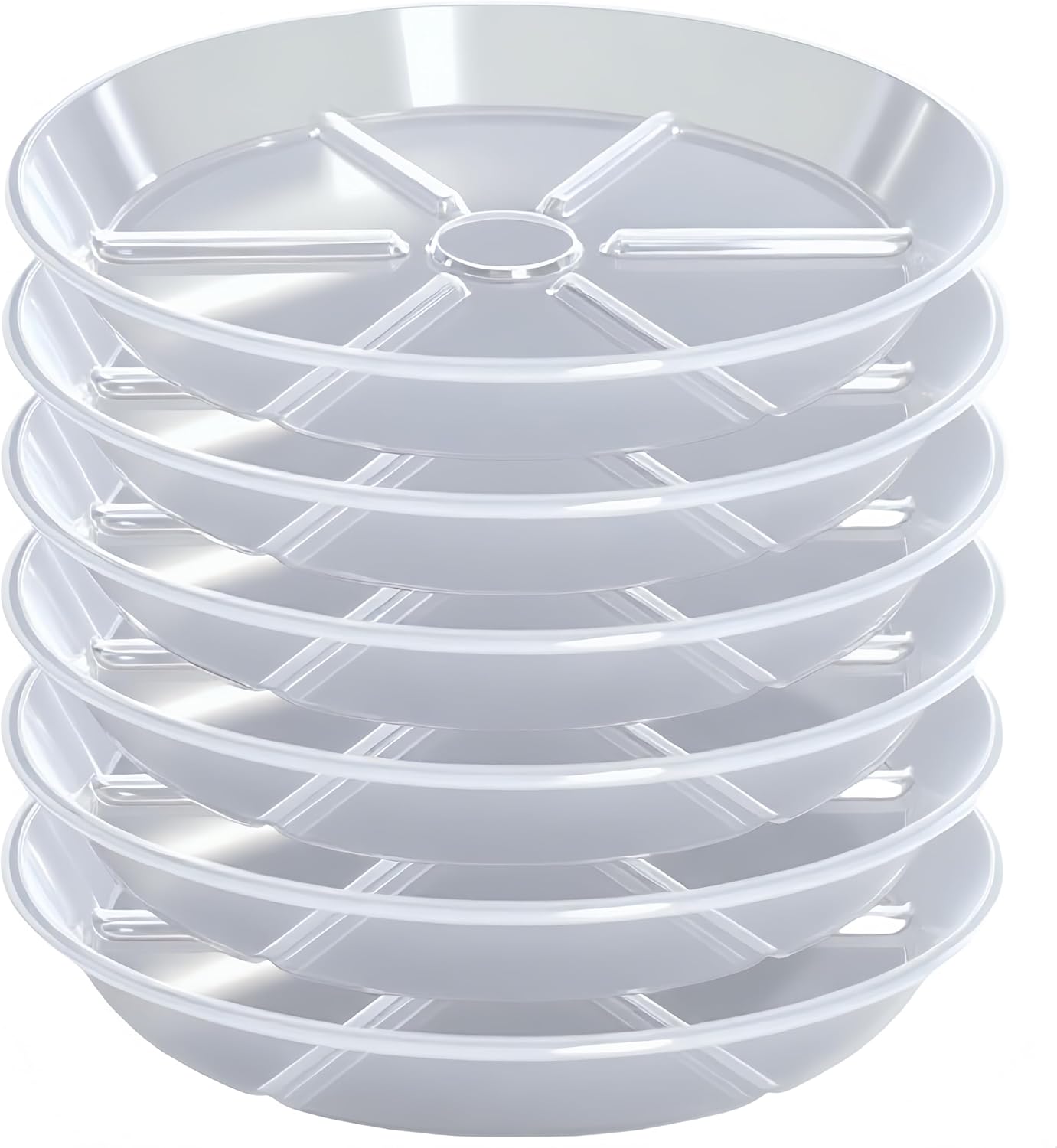 6 Pzas Platillos Plástico Redondo 10" para Plantas