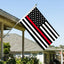 Bandera estadounidense 3x5" bordada con rayas rojas finas